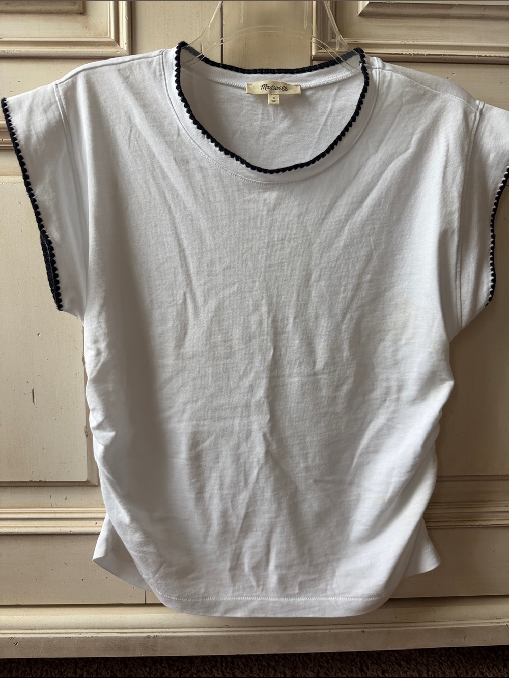 Madewell White Short Sleeve Tee with Black Trim